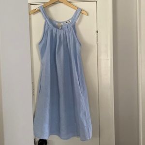 Blue linen dress